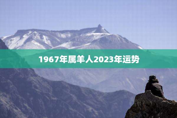 1967年属羊人2023年运势