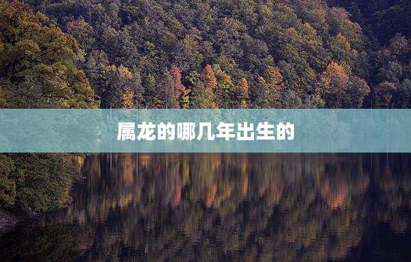 属龙的哪几年出生的