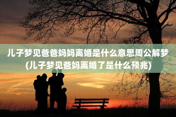 儿子梦见爸爸妈妈离婚是什么意思周公解梦(儿子梦见爸妈离婚了是什么预兆)