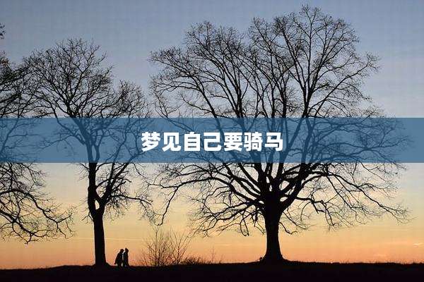 梦见自己要骑马