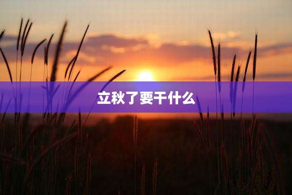 立秋了要干什么
