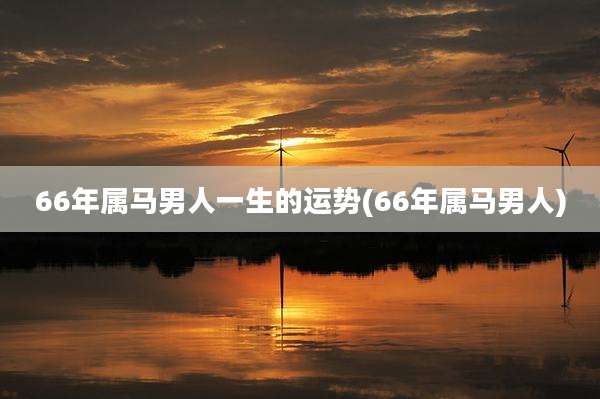 66年属马男人一生的运势(66年属马男人)