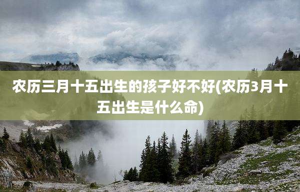 农历三月十五出生的孩子好不好(农历3月十五出生是什么命)