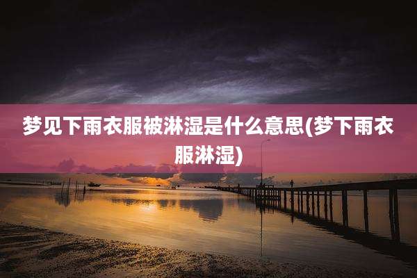 梦见下雨衣服被淋湿是什么意思(梦下雨衣服淋湿)