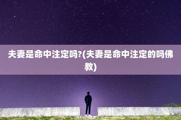 夫妻是命中注定吗?(夫妻是命中注定的吗佛教)