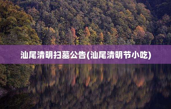 汕尾清明扫墓公告(汕尾清明节小吃)