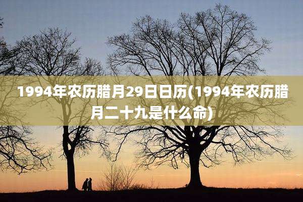 1994年农历腊月29日日历(1994年农历腊月二十九是什么命)