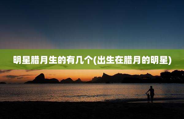 明星腊月生的有几个(出生在腊月的明星)