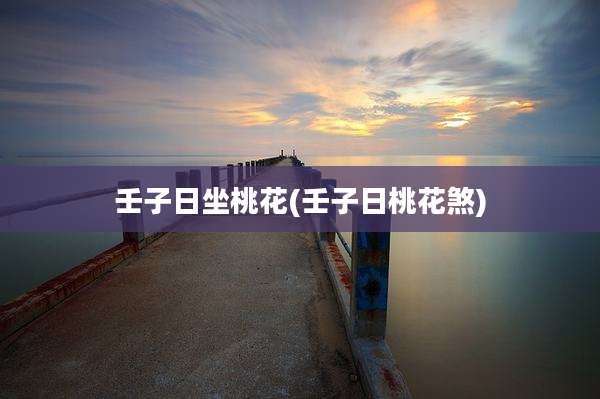 壬子日坐桃花(壬子日桃花煞)