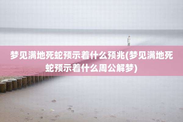 梦见满地死蛇预示着什么预兆(梦见满地死蛇预示着什么周公解梦)