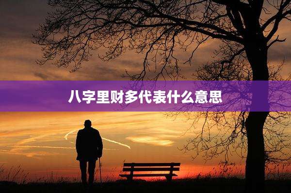 八字里财多代表什么意思