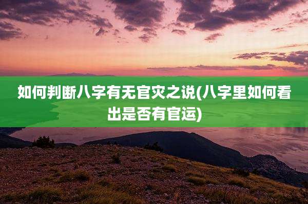 如何判断八字有无官灾之说(八字里如何看出是否有官运)