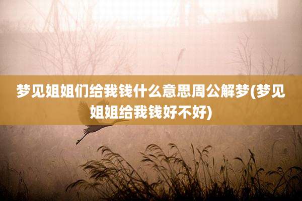 梦见姐姐们给我钱什么意思周公解梦(梦见姐姐给我钱好不好)