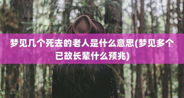 梦见几个死去的老人是什么意思(梦见多个已故长辈什么预兆)