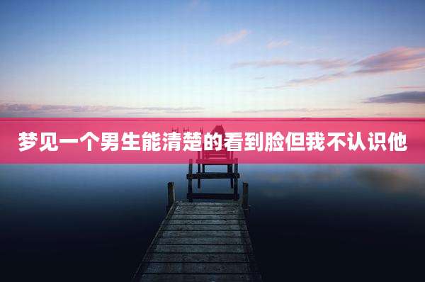 梦见一个男生能清楚的看到脸但我不认识他