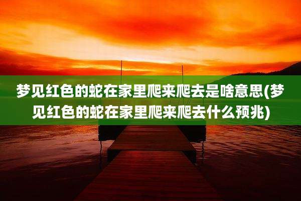 梦见红色的蛇在家里爬来爬去是啥意思(梦见红色的蛇在家里爬来爬去什么预兆)
