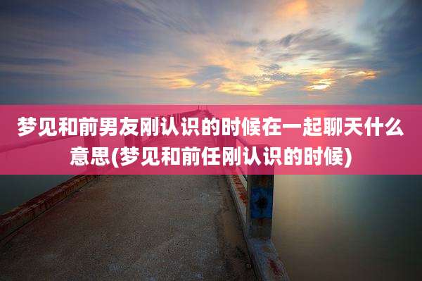 梦见和前男友刚认识的时候在一起聊天什么意思(梦见和前任刚认识的时候)