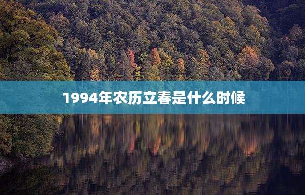 1994年农历立春是什么时候