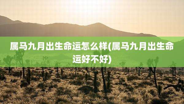 属马九月出生命运怎么样(属马九月出生命运好不好)
