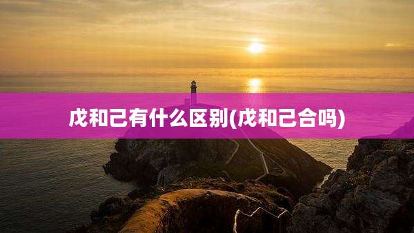 戊和己有什么区别(戊和己合吗)