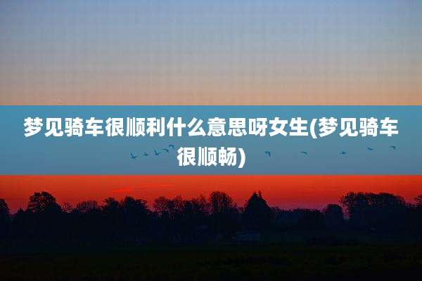 梦见骑车很顺利什么意思呀女生(梦见骑车很顺畅)