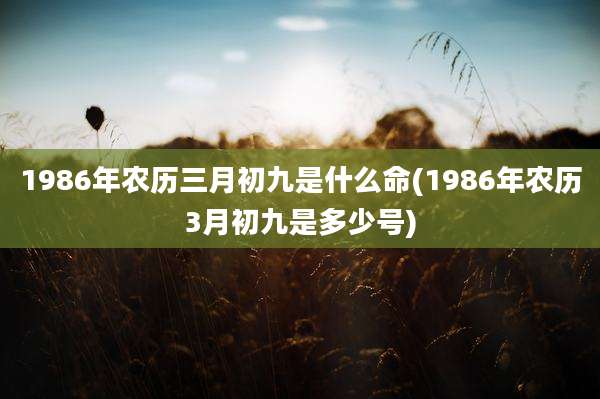 1986年农历三月初九是什么命(1986年农历3月初九是多少号)