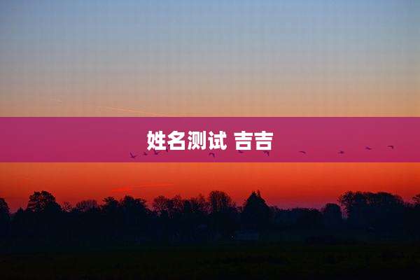 姓名测试 吉吉