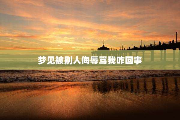 梦见被别人侮辱骂我咋回事