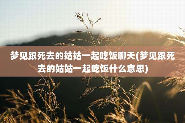 梦见跟死去的姑姑一起吃饭聊天(梦见跟死去的姑姑一起吃饭什么意思)