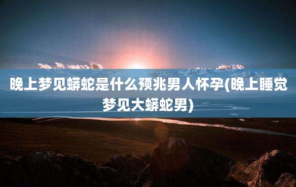 晚上梦见蟒蛇是什么预兆男人怀孕(晚上睡觉梦见大蟒蛇男)