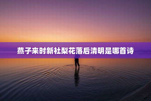 燕子来时新社梨花落后清明是哪首诗