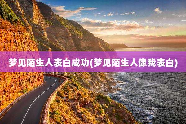 梦见陌生人表白成功(梦见陌生人像我表白)