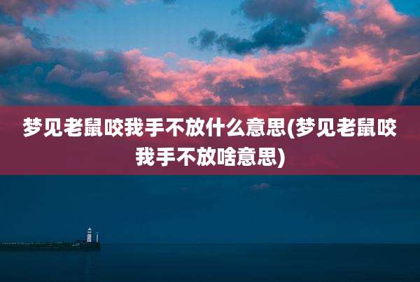 梦见老鼠咬我手不放什么意思(梦见老鼠咬我手不放啥意思)