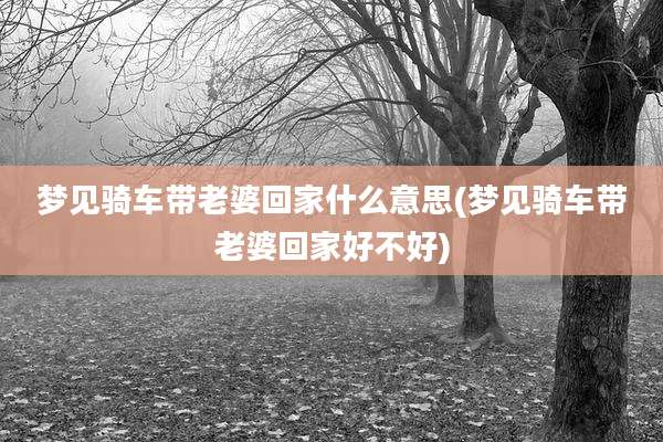 梦见骑车带老婆回家什么意思(梦见骑车带老婆回家好不好)