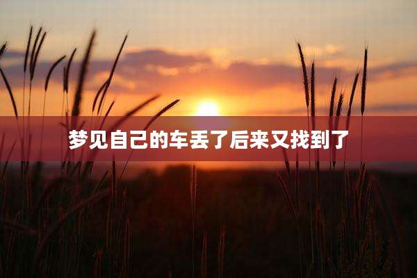 梦见自己的车丢了后来又找到了