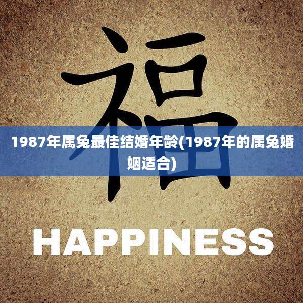 1987年属兔最佳结婚年龄(1987年的属兔婚姻适合)
