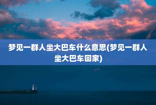 梦见一群人坐大巴车什么意思(梦见一群人坐大巴车回家)