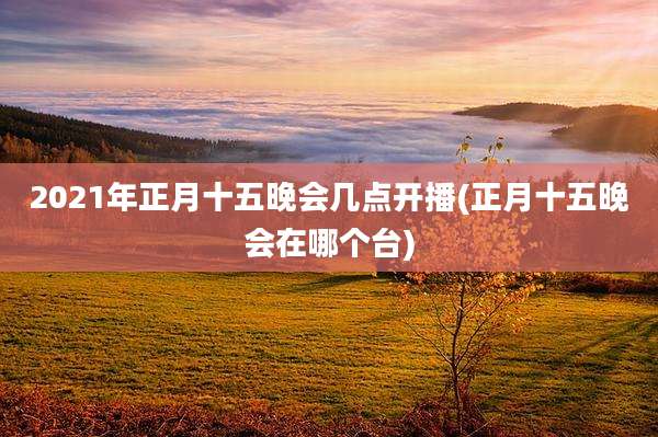 2021年正月十五晚会几点开播(正月十五晚会在哪个台)