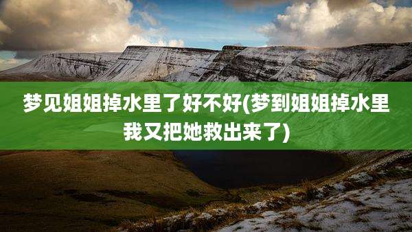 梦见姐姐掉水里了好不好(梦到姐姐掉水里我又把她救出来了)