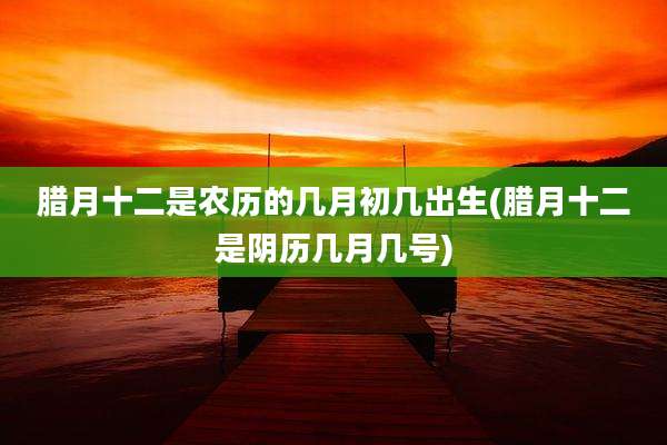 腊月十二是农历的几月初几出生(腊月十二是阴历几月几号)