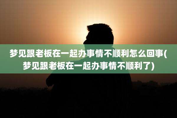 梦见跟老板在一起办事情不顺利怎么回事(梦见跟老板在一起办事情不顺利了)