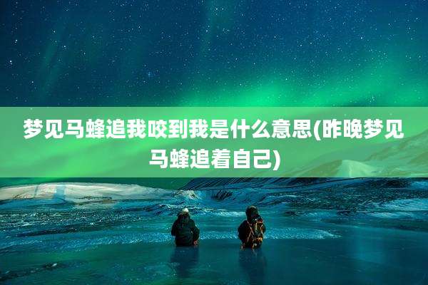 梦见马蜂追我咬到我是什么意思(昨晚梦见马蜂追着自己)