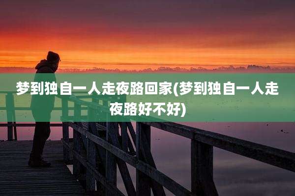 梦到独自一人走夜路回家(梦到独自一人走夜路好不好)