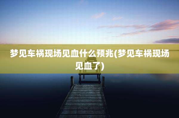 梦见车祸现场见血什么预兆(梦见车祸现场见血了)