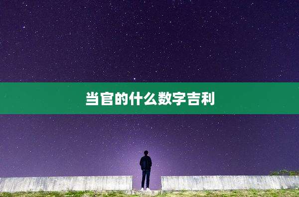 当官的什么数字吉利