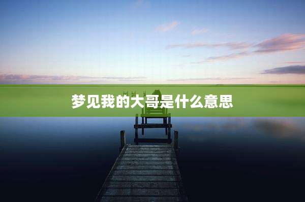 梦见我的大哥是什么意思