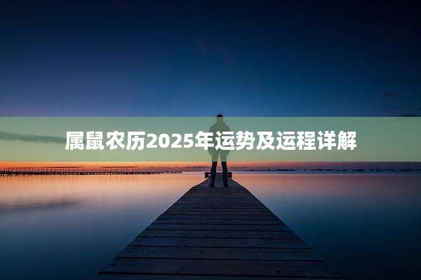 属鼠农历2025年运势及运程详解