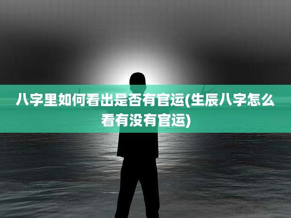 八字里如何看出是否有官运(生辰八字怎么看有没有官运)