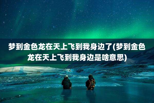 梦到金色龙在天上飞到我身边了(梦到金色龙在天上飞到我身边是啥意思)