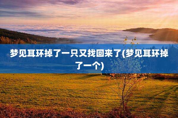 梦见耳环掉了一只又找回来了(梦见耳环掉了一个)